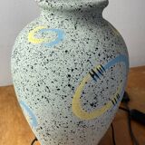 Terracotta lamp base with graphic decor