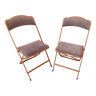 Deux chaises pliantes opéra en velour
