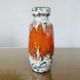 Orange "fat lava" ceramic vase, West Germany, 1970