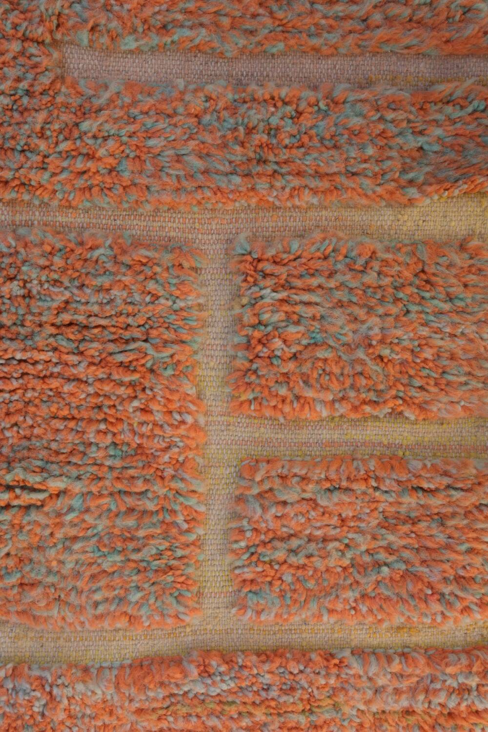Moroccan Beni Ouarain yellow orange terracotta modern rug