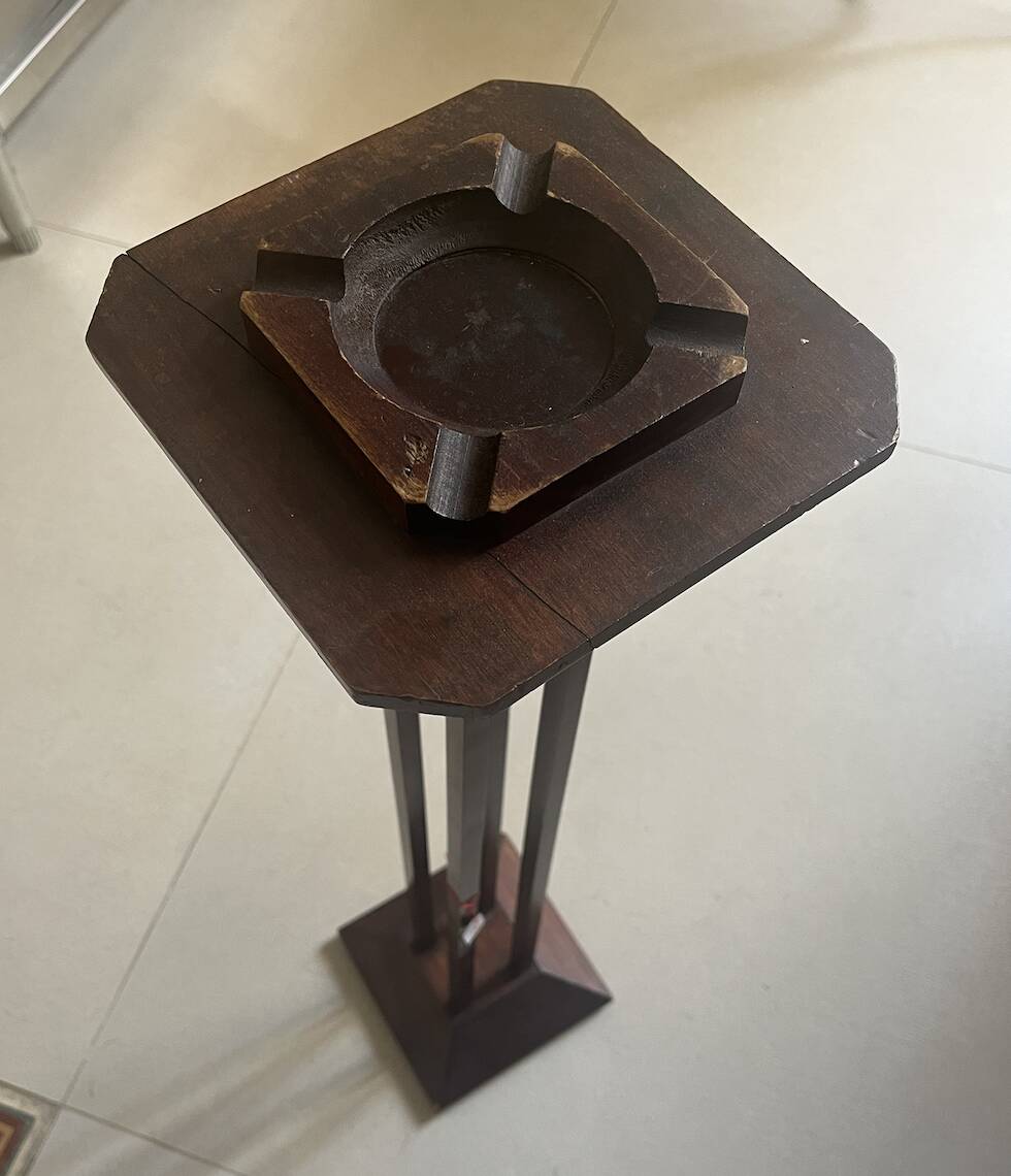 Art Deco wooden smoking table