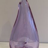 Purple glass piriform vase. Circa 1970.