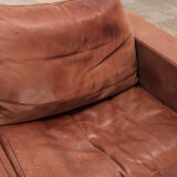 Vintage sofa gognac color model budapest design by paola navone by baxter.