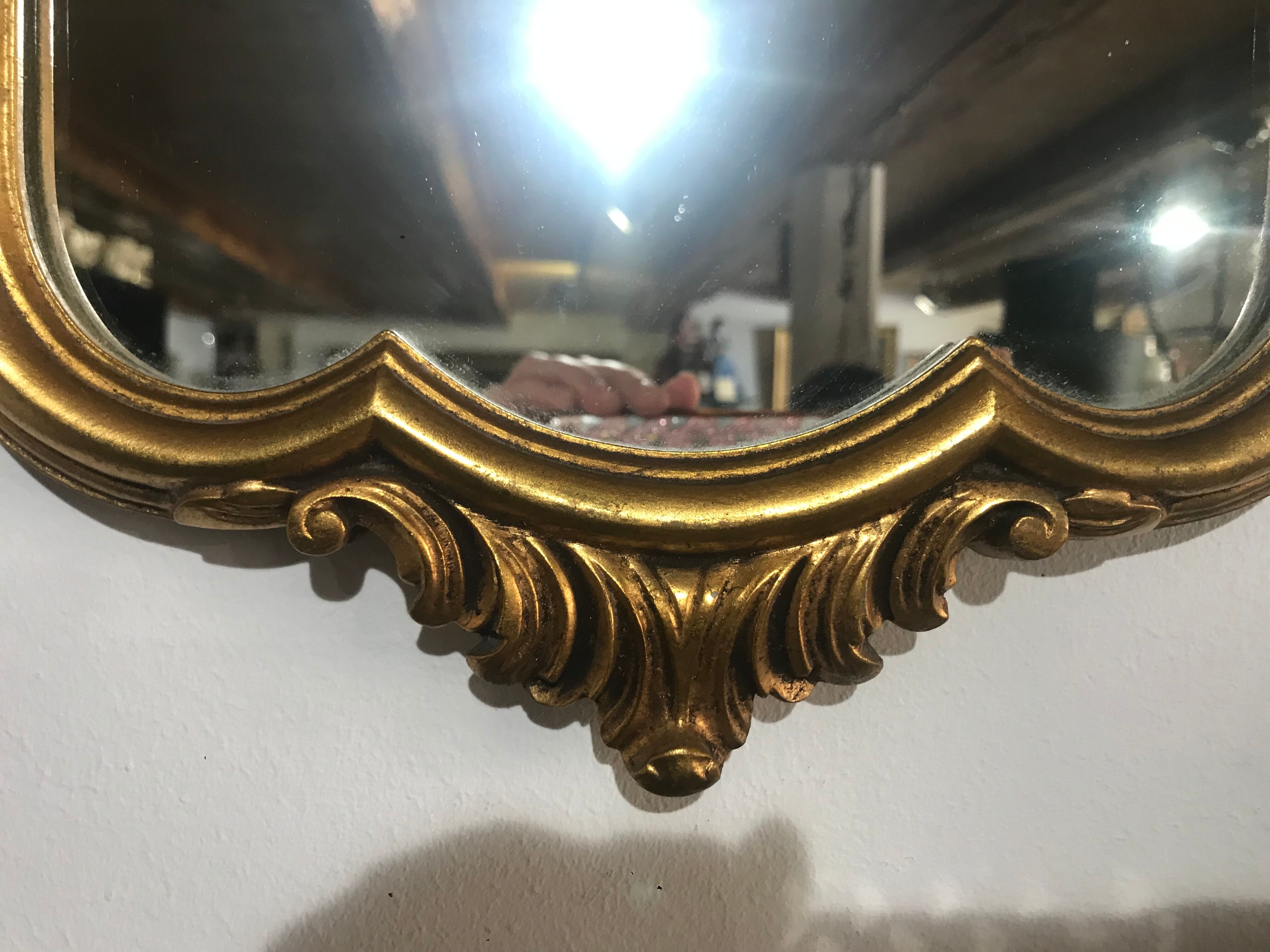 Old wood and plaster mirror - 52x32cm