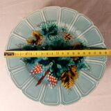 Series of 9 dessert plates in Majolica slip Faience of Sarreguemines