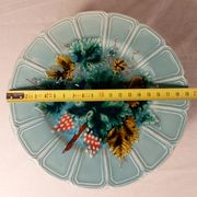 Series of 9 dessert plates in Majolica slip Faience of Sarreguemines