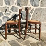 Paire de chaises cannage et bois tourné, circa 1920