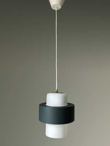 Philips suspension by Louis Kalff. Opaline and metal. 1960