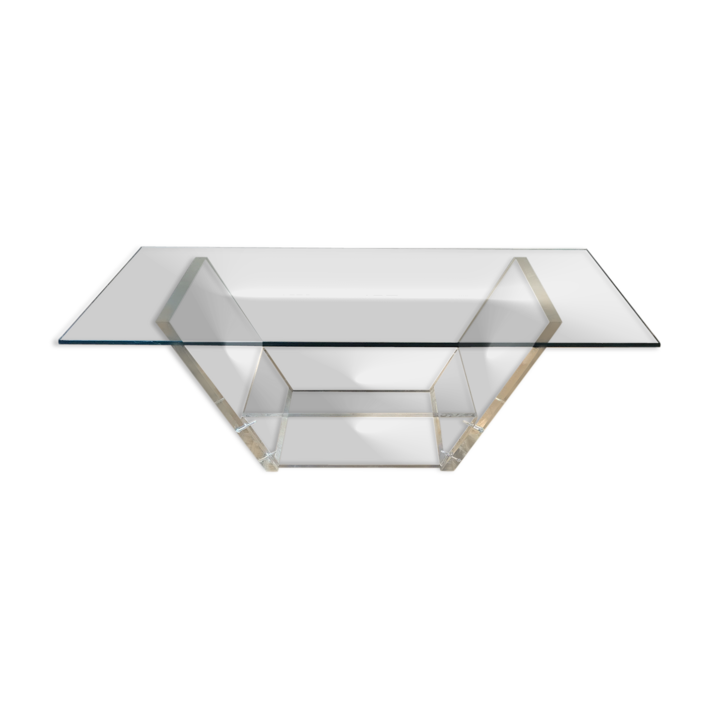 David Lange plexiglass coffee table