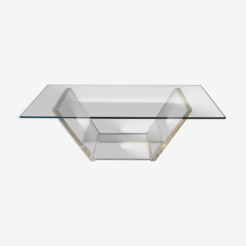 David Lange plexiglass coffee table