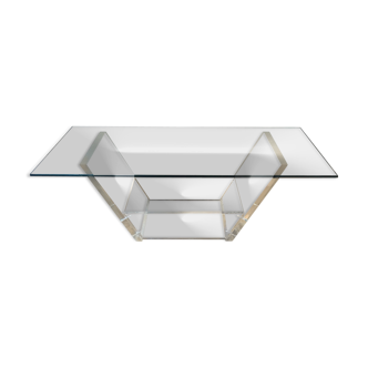 David Lange plexiglass coffee table