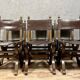 Set of 6 Renaissance style chairs in solid wood and leather, 19th century, circa 1850