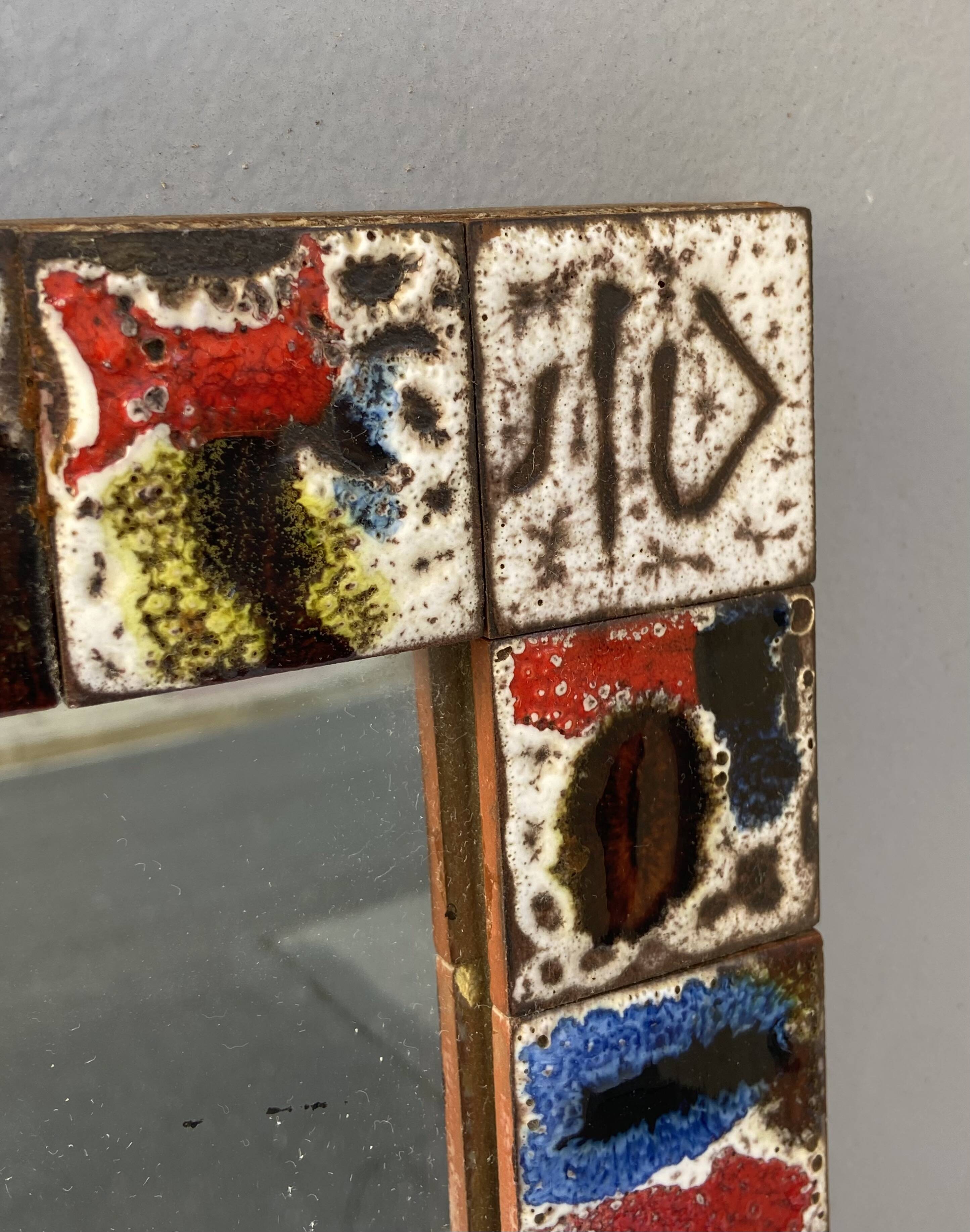 1960s ceramic mirror