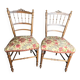 Two floral upholstered music chairs from the early 20th century.