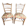 Two floral upholstered music chairs from the early 20th century.