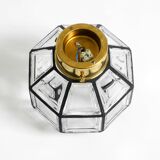 Beautiful 1970s Limburg glass ceiling lamp in octagon shape