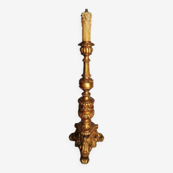 Wooden candlestick and gilded stucco from the beginning of the 20th century
