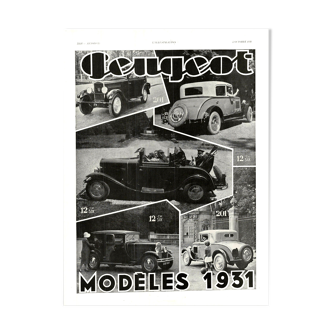 Affiche vintage années 30 Peugeot