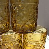 Set of 8 amber glasses