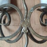 Ancienne paire d appliques en fer forgé