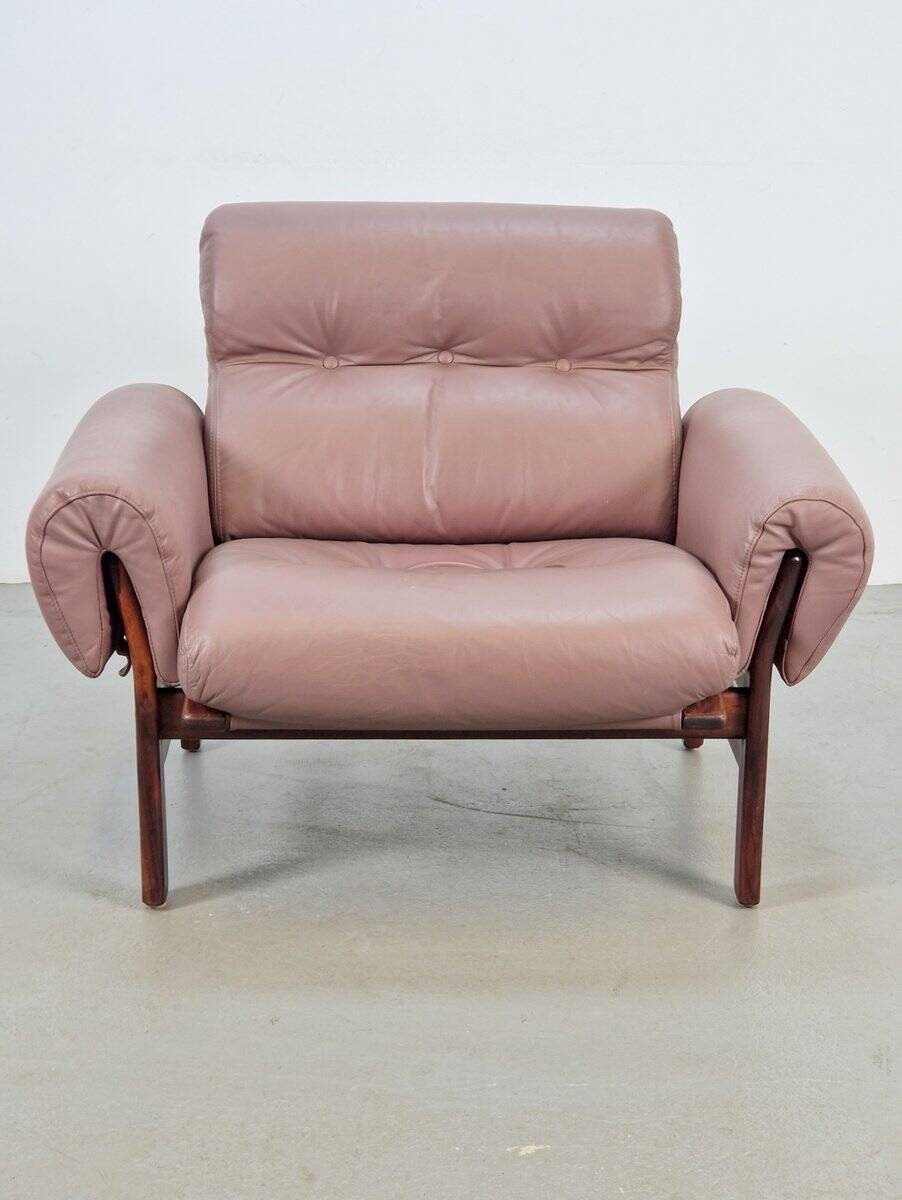 Vintage Teak Leather Armchair from Coja, Netherlands, 1960s