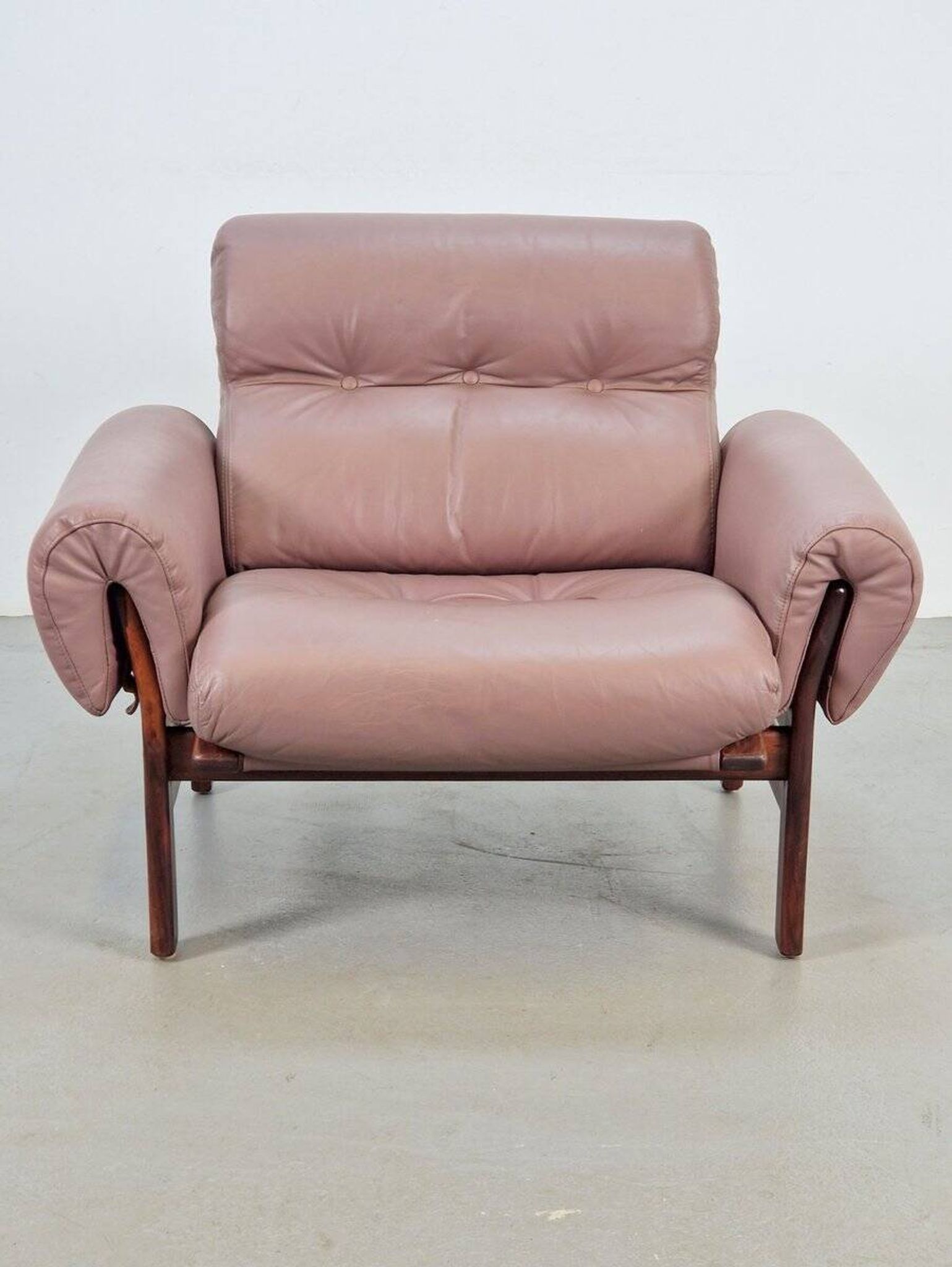 Vintage Teak Leather Armchair from Coja, Netherlands, 1960s