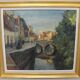 Huile sur toile de Léon Mechelaere - Canal à Bruges