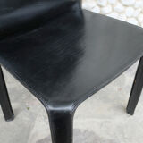 CAB 412 chair in black leather, Mario Bellini design for Cassina