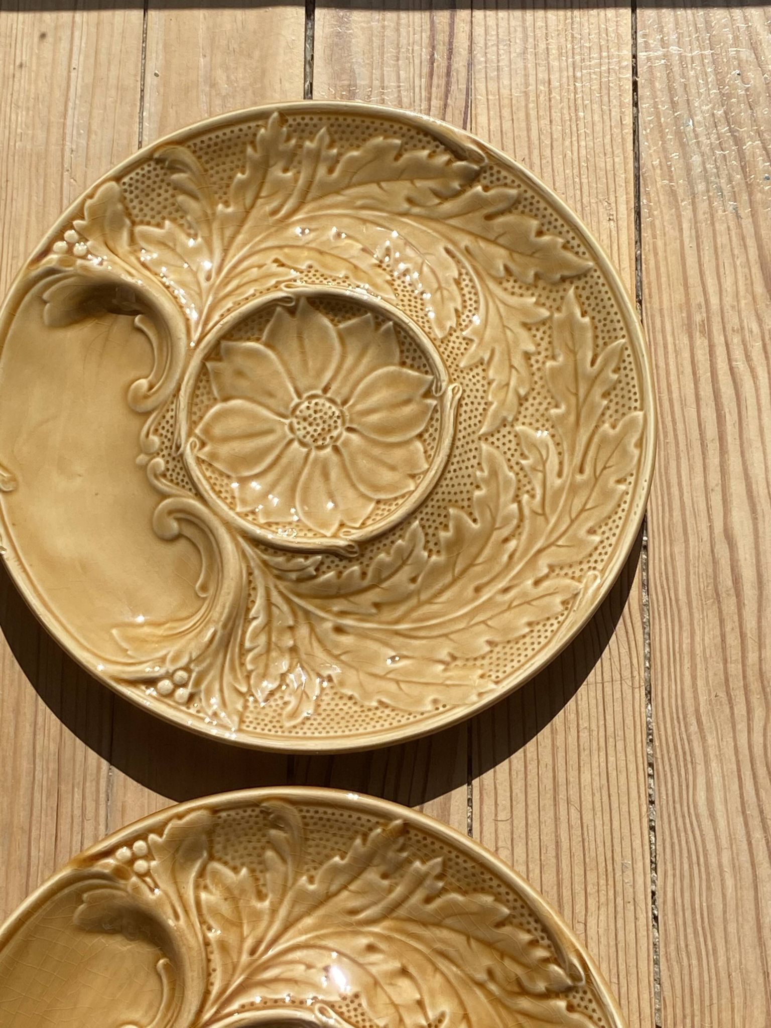 5 asparagus plates in earthenware Manufacture de Gien