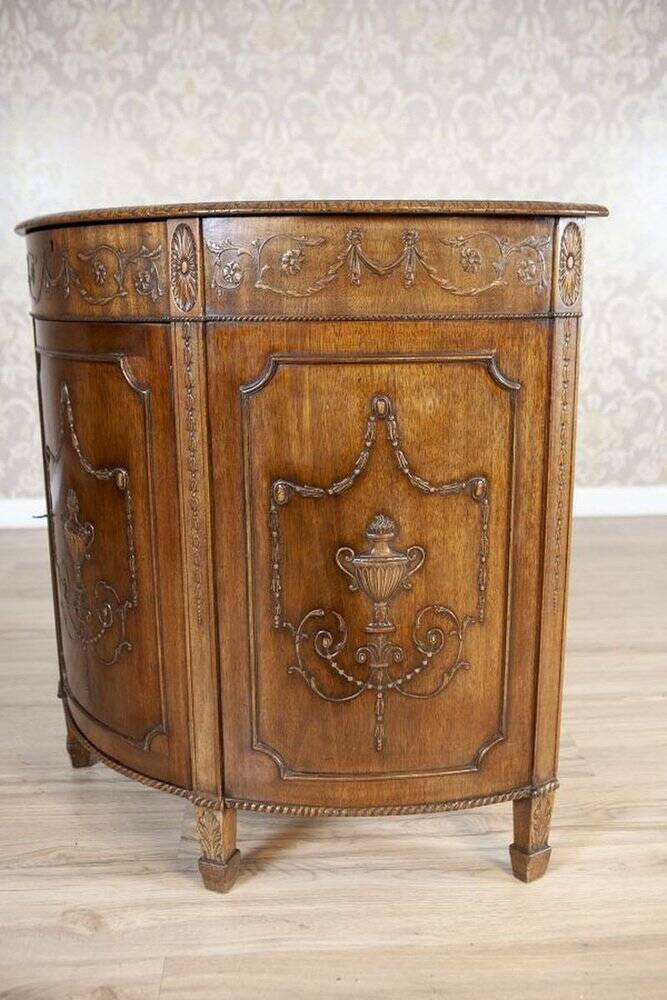 English Empire-Style Oak Cabinet, Late 19th Century