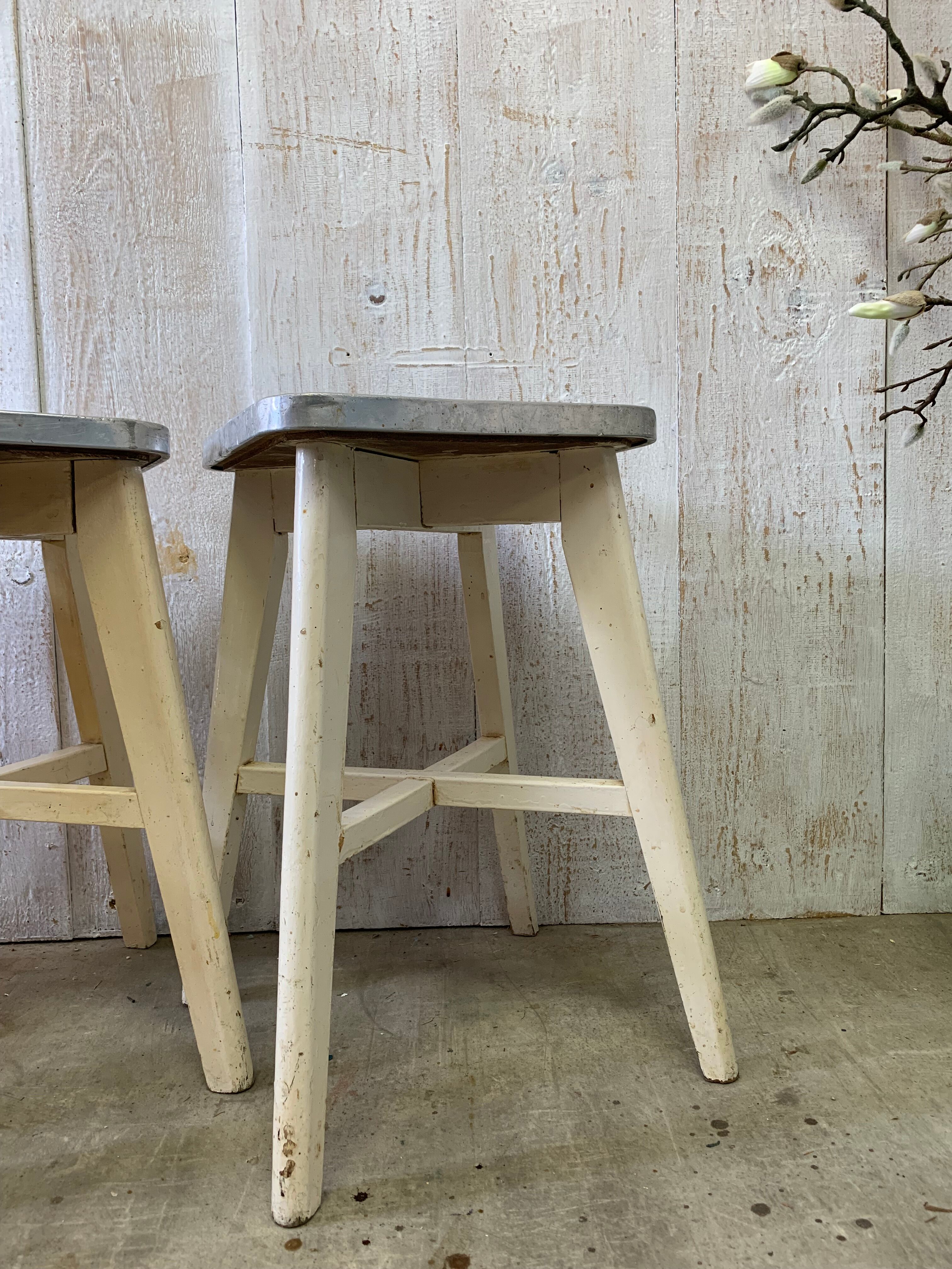 Series of 3 workshop stools