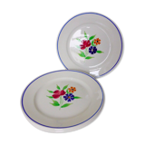 Set of 4 vintage dessert plates from the Badonviller porcelain factory