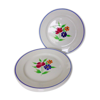 Set of 4 vintage dessert plates from the Badonviller porcelain factory