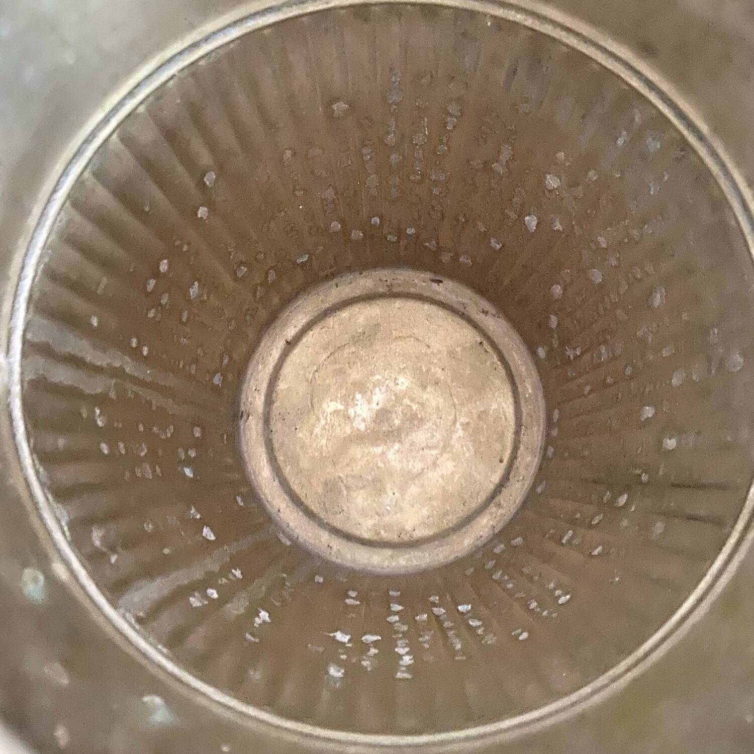 Patinated silver metal champagne bucket
