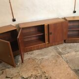 Set of three modules enfilade Scandinavian style blond teak 1960