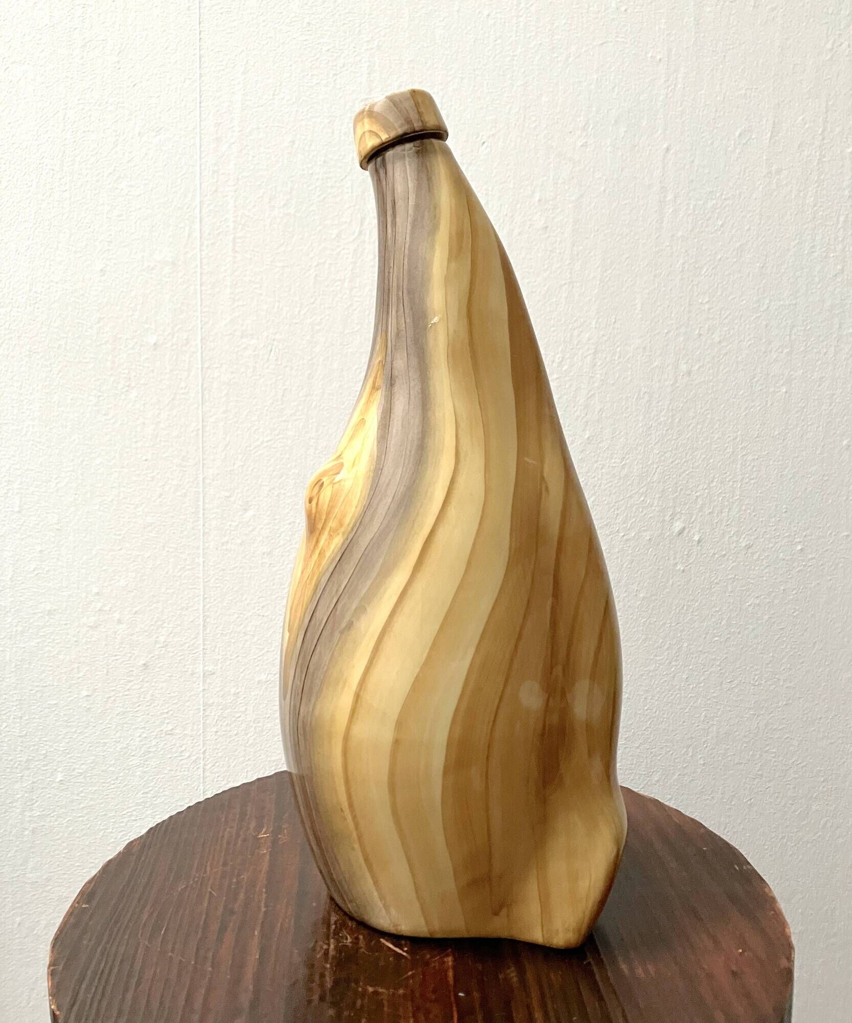 Vintage Vallauris Grandjean Jourdan imitation wood bottle