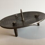 Vintage brutalist steel table bougeoir