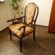 Antique Queen Anne Revival Carver Armchair with Floral Tapestry Upholstery