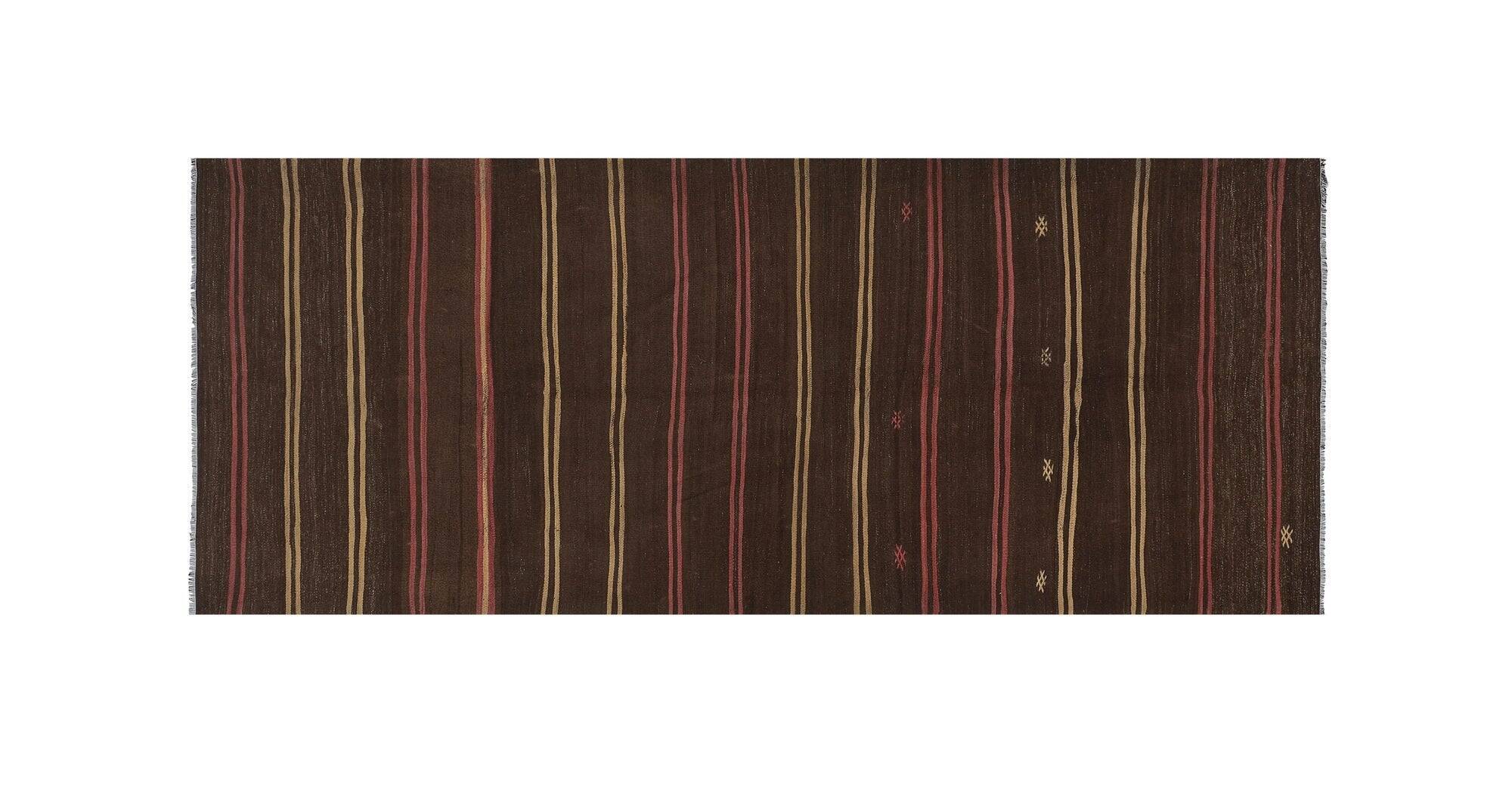 Vintage Turkish kilim, handwoven, 160x380 cm.