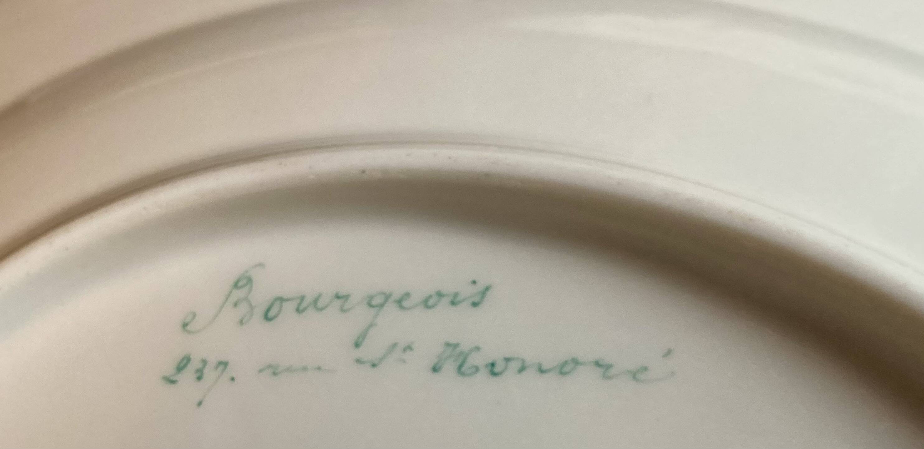 Service assiettes porcelaine de Paris Bourgeois Saint-Honoré 1880