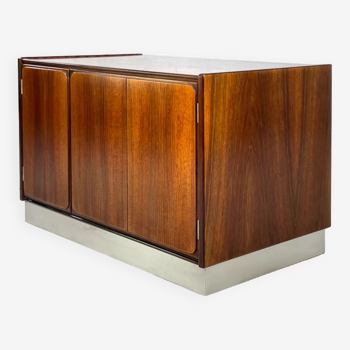 70s sideboard in rosewood and brushed aluminum