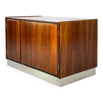 70s sideboard in rosewood and brushed aluminum