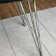 Duo de chaises en formica imitation bois marron et pieds eiffel