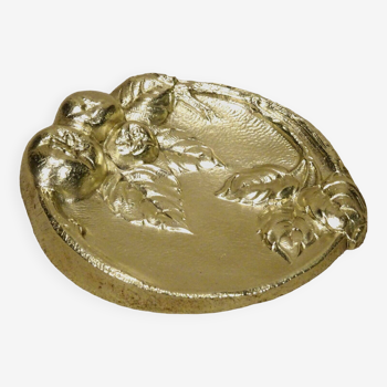 Old bronze cup empty pocket with apple apple tree fruit decoration Ø 9.5 cm