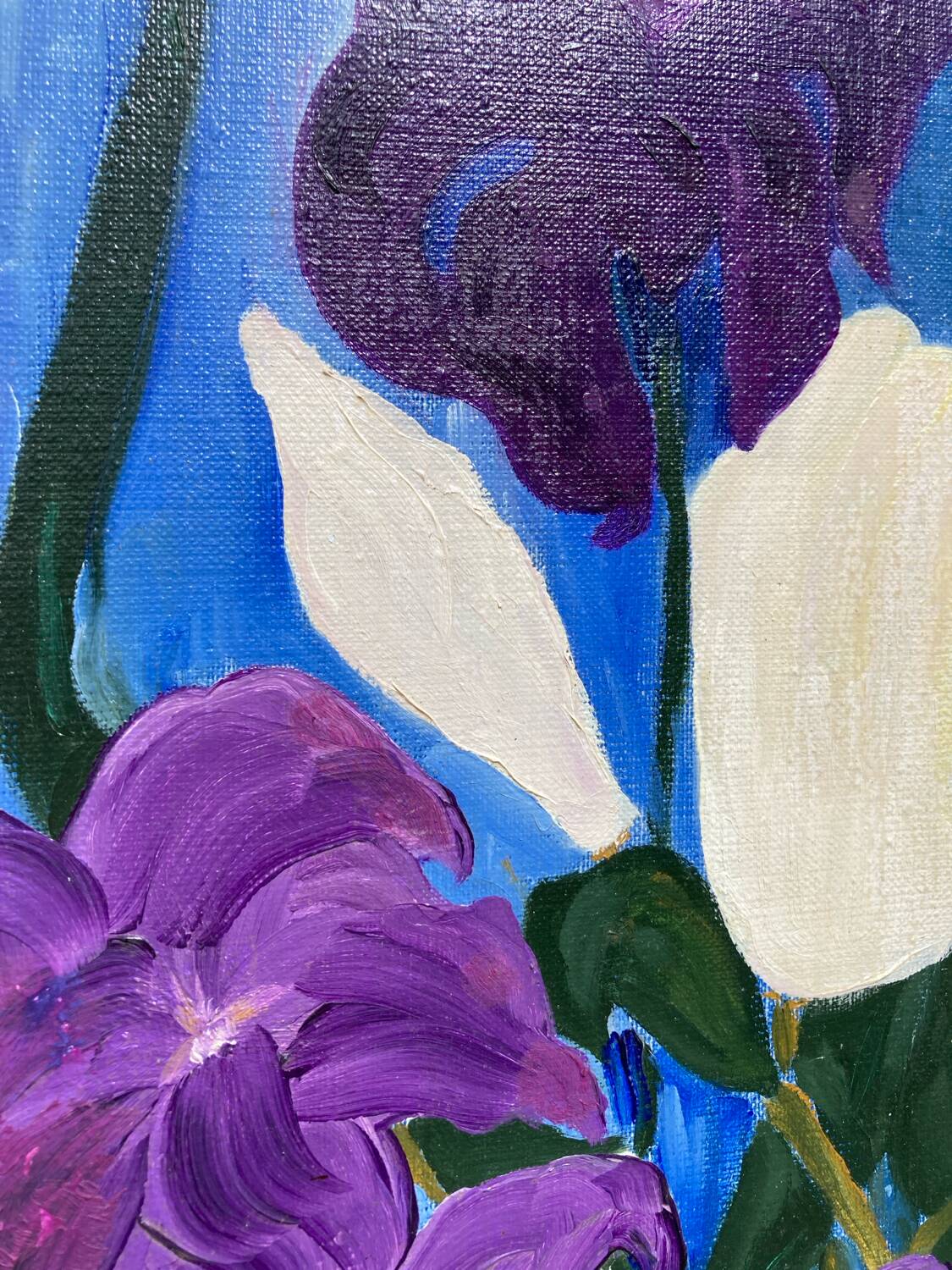 Painting, oil on canvas flowers
