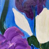 Painting, oil on canvas flowers