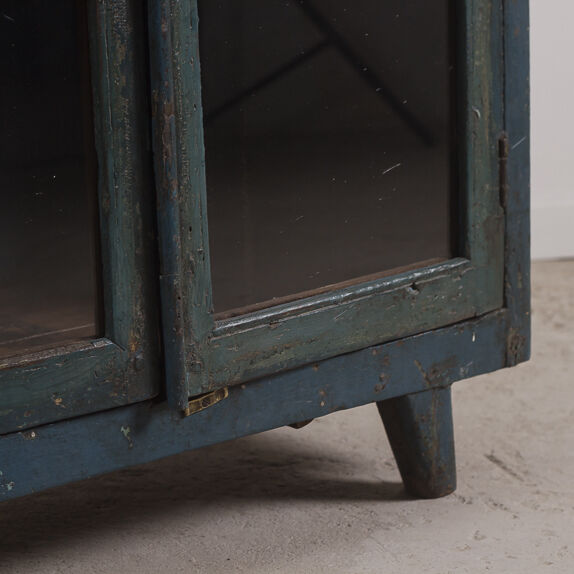 Old wooden cupboard blue