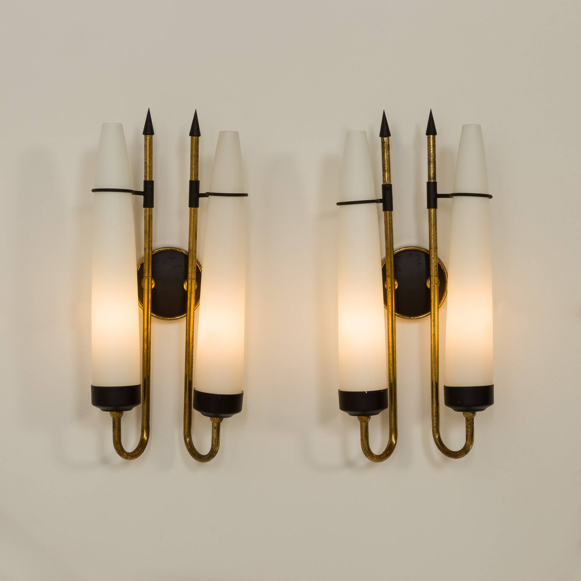 Italian mid century wall lights, set of 2