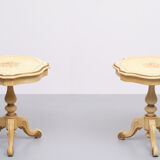 2 tables d’appoint italiennes classiques Craquelure années 1960