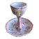 Vintage Ceramic Egg Cup on Stand with Pink Flower Decoration #D984